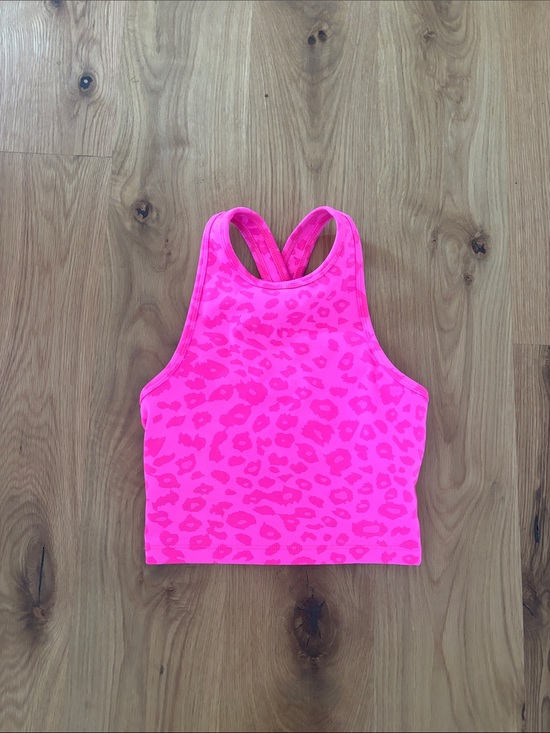 Beyond Yoga Tops - Beyond Yoga Neon Pink Leopard Print Cropped Tank